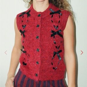 Aggie Knit Vest DAMSON MADDER SZ 14